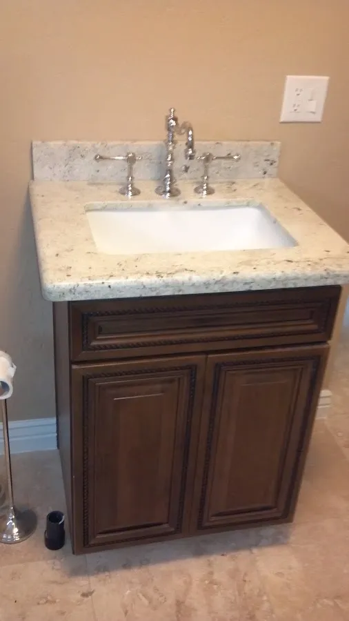 Finished bathroom vanity for Gas Leak Detection in Texas City